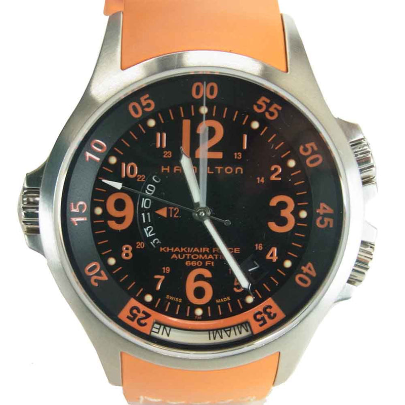 HAMILTON ハミルトン H776650 カーキ GMT エアレース オレンジ系 表記なし【中古】