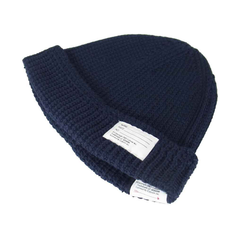 Visvim（ビズビム） KNIT BEANIE COTTONネイビーブラック ニット