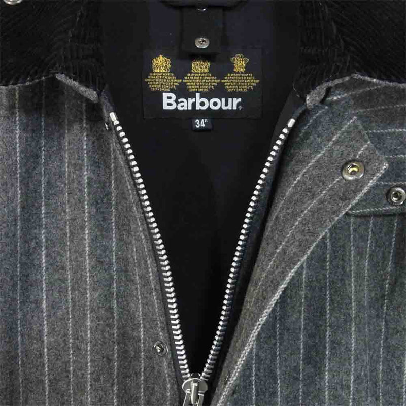 Barbour バブアー 1502167 SL BORDER Bonded Wool ジャケット グレー系 34【中古】