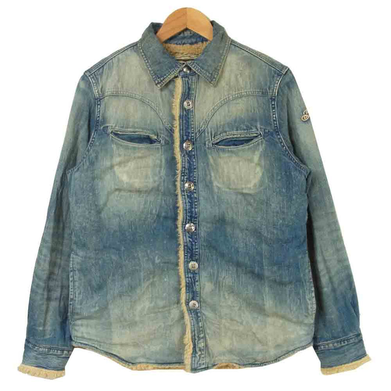 TMT ティーエムティー TJKF2014 DENIM BOA WESTERN SHIRT JACKET デニム ボア ウエスタン シャツ ジャケット  インディゴブルー系 L【美品】【中古】