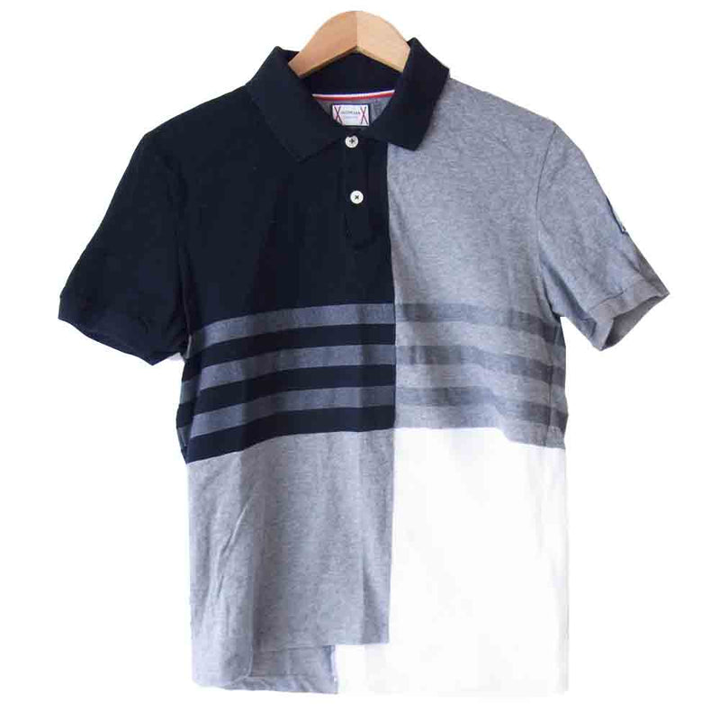 モンクレール ポロシャツ polo moncler 紺色 正規品 ガムブルー-