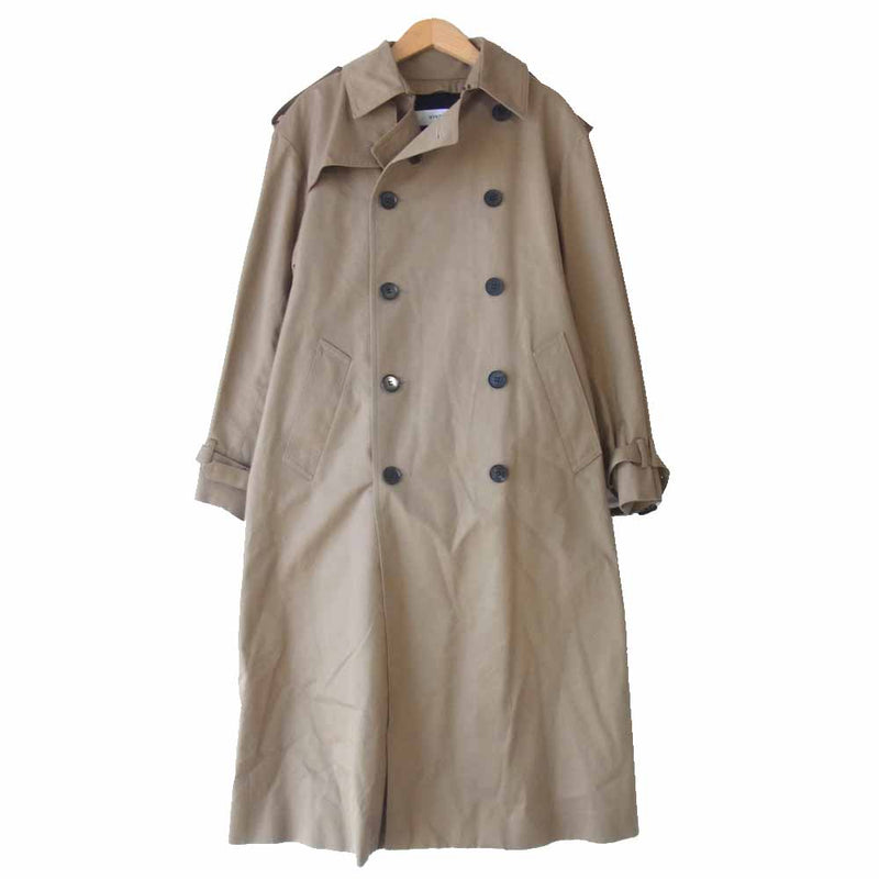 HYKE ハイク 183-17093 022 OVER SIZE TRENCH COAT ウールライナー付 撥水加工 高密度サージ オーバーサイズ  トレンチコート ベージュ系 2【美品】【中古】