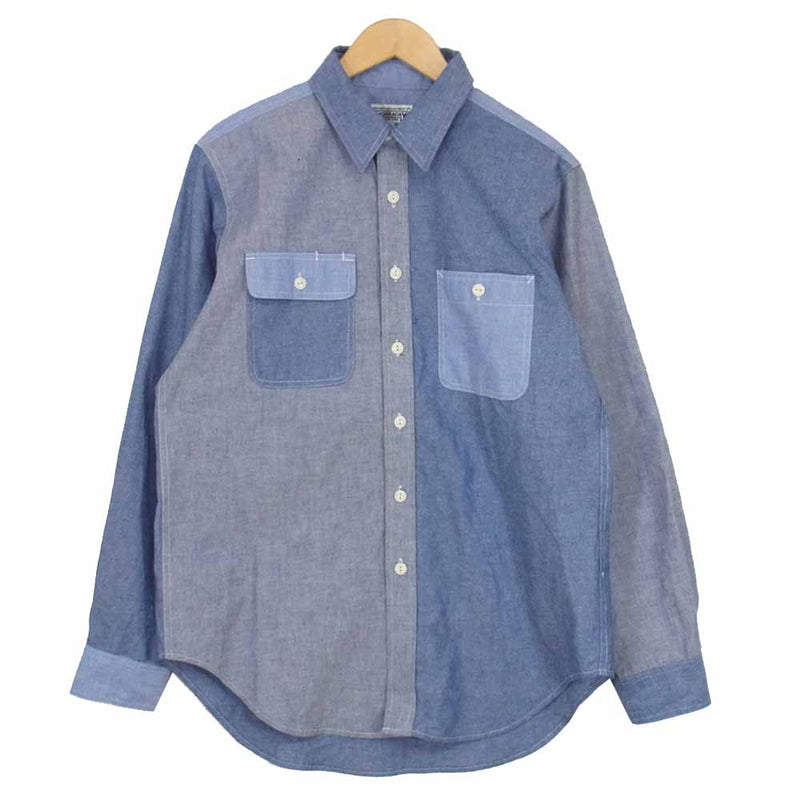 Engineered Garments エンジニアードガーメンツ WORKADAY クレイジーパターン シャンブレー シャツ ブルー系  S【美品】【中古】