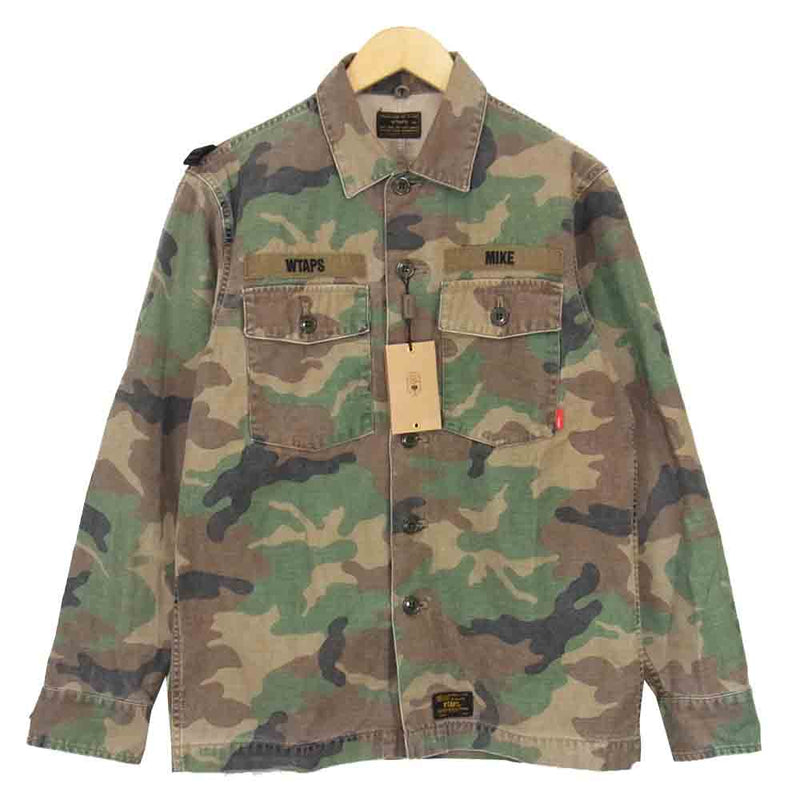 WTAPS ダブルタップス 151GWDT-SHM15 BUDS L/S 02 SHIRTS 長袖 カモフラ シャツ カーキ系 M【中古】