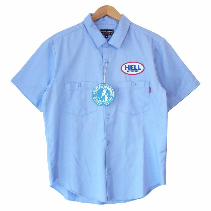 Supreme シュプリーム 17AW 02173ZI11 HYSTERIC GLAMOUR ヒステリックグラマー S/S Work Shirt 半袖  ワーク シャツ ブルー系 S【中古】