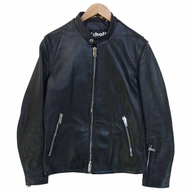 SOPHNET. ソフネット 17AW SOPH-178037 × ショット schott LEATHER RIDERS JACKET シープスキン  シングルライダースジャケット ブラック系 36【中古】