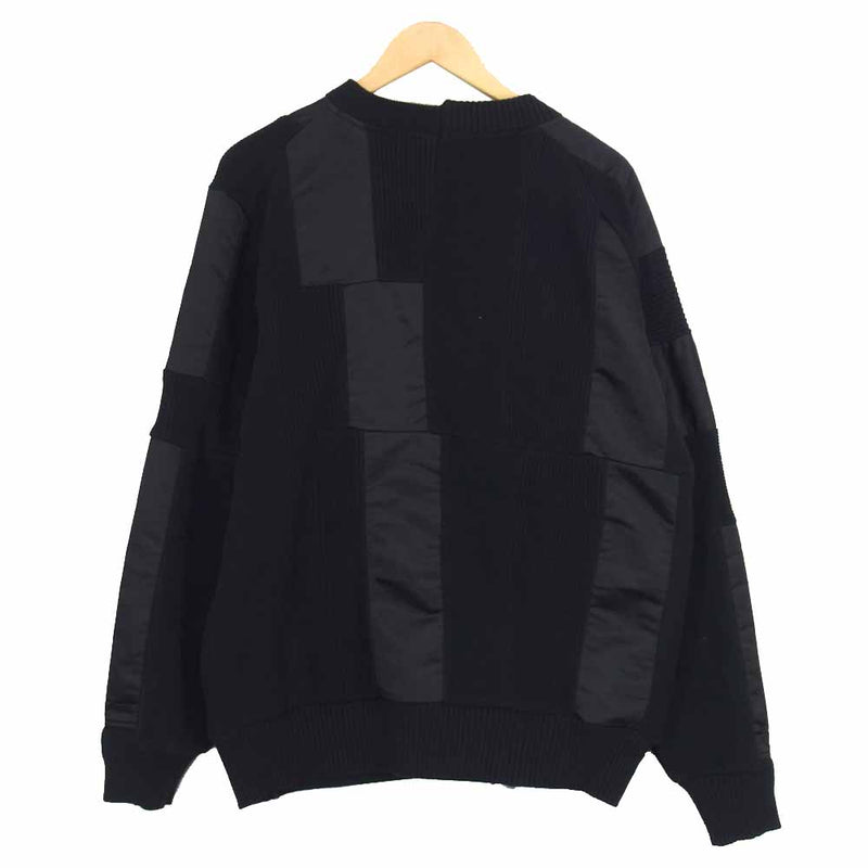 Sacai サカイ 21SS 21-02453M ニット切替 ライダース ジャケット ブラック系 2【美品】【中古】