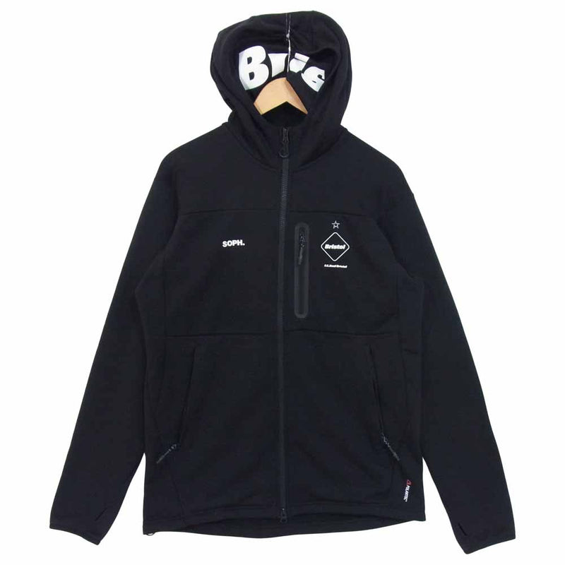 F.C.R.B. エフシーアールビー 20AW FCRB-202049 POLARTEC POWER STRETCH ZIP UP GAITER  HOODIE ポーラテック パワー ストレッチ ジップ アップ ガイザー フーディ ブラック系 L【美品】【中古】