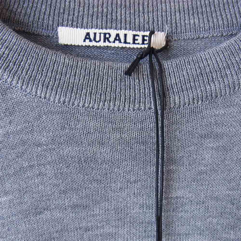 AURALEE オーラリー 21SS A21ST03CT CASHMERE HARD TWIST KNIT TEE ツイスト ニット Tシャツ  グレー系 4【新古品】【未使用】【中古】