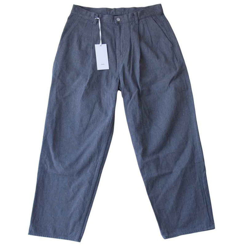 GRAPHPAPER グラフペーパー 20SS GM201-40095B COLORFAST DENIM 2 TUCK PANTS カラーファスト  デニム タック パンツ グレー系 1【美品】【中古】