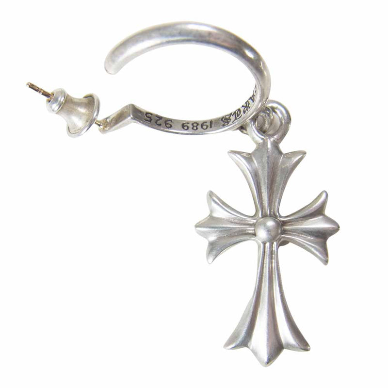 クロムハーツ Chrome Hearts TINY CH CROSS/タイニーCHクロスフープ シルバーピアス SJ02 