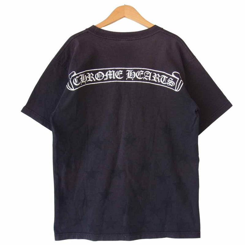 CHROME HEARTS クロムハーツ（原本無） 国内正規品 ホースシュー CHプラス バックラベルロゴプリント ポケット Tシャツ ブラック系  M【中古】