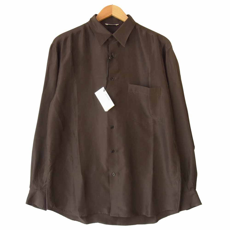 AURALEE オーラリー A21SS01SL LIGHT SILK SHIRTS ライト シルク シャツ ブラウン系 4【新古品】【未使用】【中古】