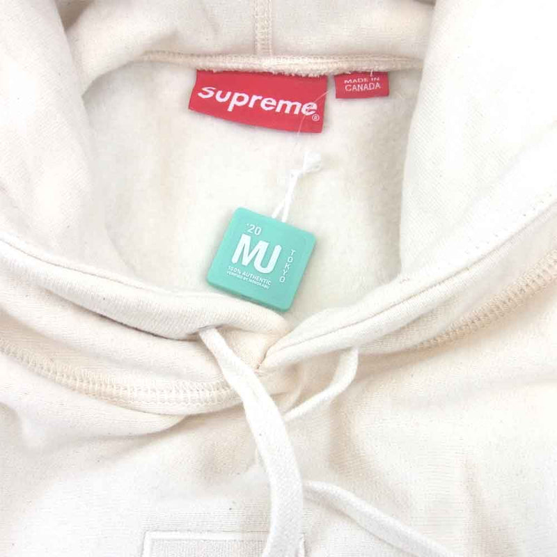 Supreme シュプリーム 20AW Cross Box Logo Hooded Sweat Shirt クロス ボックス ロゴ パーカー  オフホワイト系 L【美品】【中古】