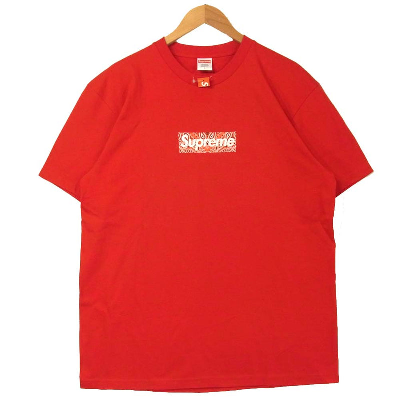 Supreme シュプリーム 19AW 未使用品 Bandana Box Logo Tee バンダナ ボックスロゴ 半袖 Tシャツ レッド系  L【極上美品】【中古】