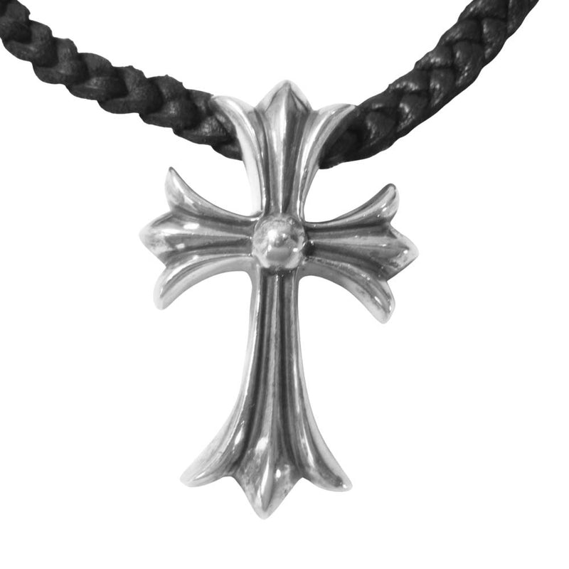 CHROME HEARTS クロムハーツ（原本有） CH CROSS SMALL スモール クロス レザーブレード ネックレス シルバー系【中古】