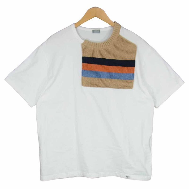 kolor カラー 20SS 20SBM-T08231 BEACON 度詰め天竺 スプライスド ニット 切替 Ｔシャツ ホワイト系 2【中古】