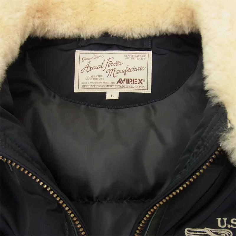 AVIREX アヴィレックス 6172150 U.S.A.F. 70TH ANNIVERSARY TYPE B-3 DOWN JACKET ブラック系  L【美品】【中古】