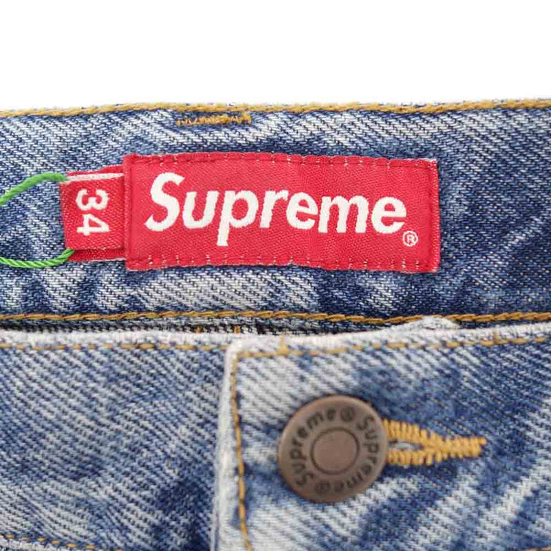 Supreme シュプリーム 20AW Regular Jean Washed Checkerboard チェッカー デニム パンツ ライトブルー系  インディゴブルー系 34【極上美品】【中古】