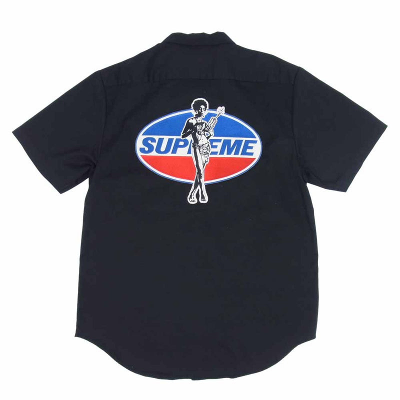 Supreme シュプリーム 17aw HYSTERIC GLAMOUR ヒステリックグラマー S/S Work Shirt ショートスリーブ ワーク  シャツ ブラック系 M【極上美品】【中古】