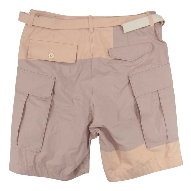 Sacai サカイ 21-02506M Cotton Nylon Oxford Shorts コットン ナイロン オックスフォード ショーツ ピンク系  3【新古品】【未使用】【中古】