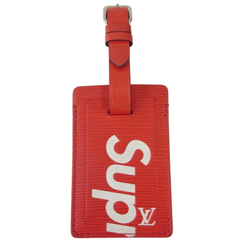 Supreme シュプリーム 17AW M67726 × ルイヴィトン LOUIS VUITTON LV Name Tag LV ロゴ ネーム タグ  レッド系【中古】