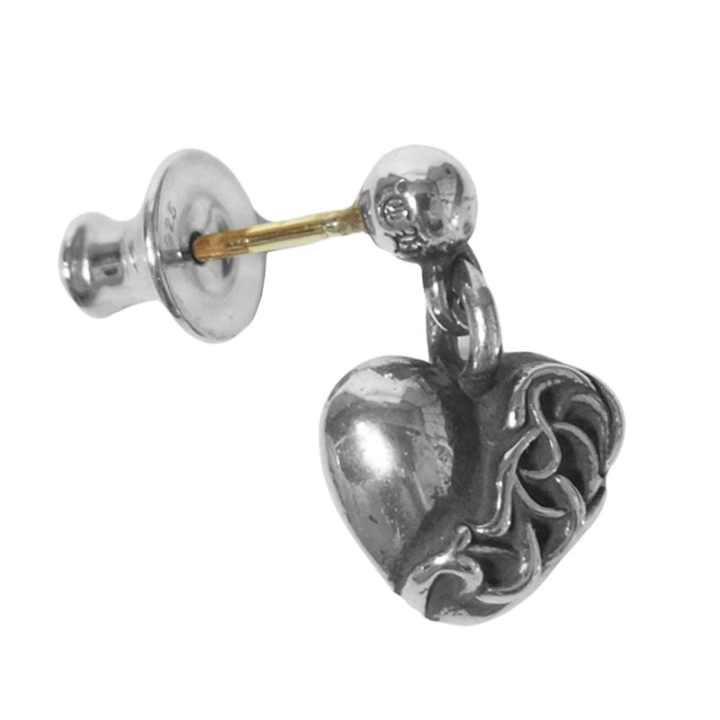 CHROME HEARTS クロムハーツ（原本有） DROP HEART ハート ドロップ ピアス シルバー系【美品】【中古】