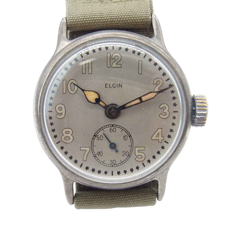 美品 OH済】ELGIN エルジン ミリタリー◇復刻 WW2 手巻き 白 | 【美品