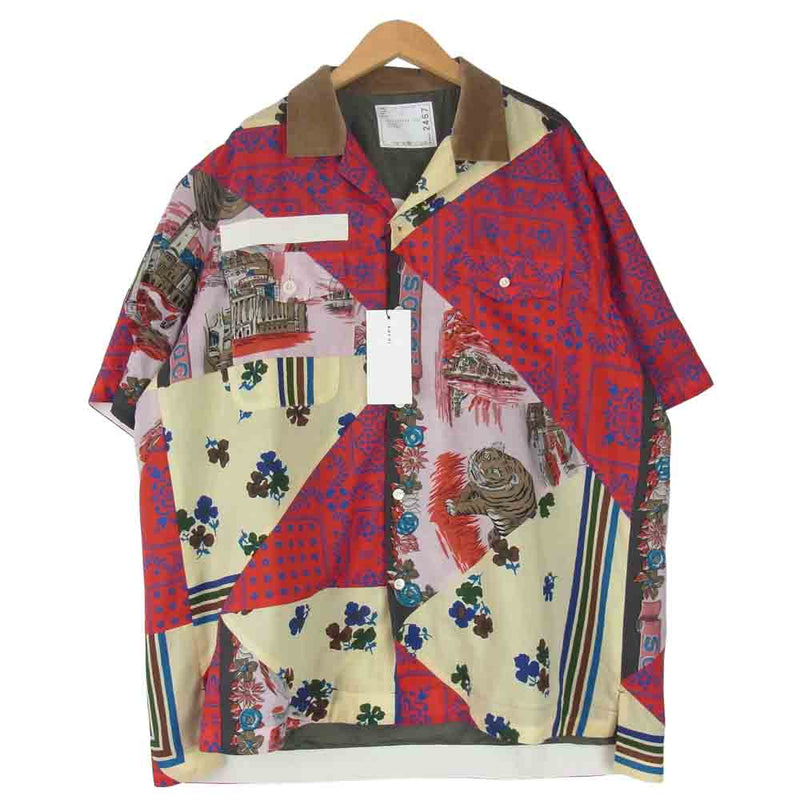 美品】sacai 21ss Archive Print Mix shirt-