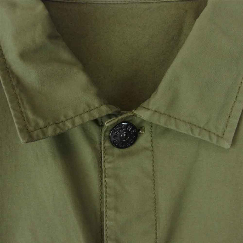 STONE ISLAND ストーンアイランド 741511819 ガーメントダイ コットン ストレッチ オーバーサイズ S/S 半袖 シャツ カーキ系  XL【美品】【中古】