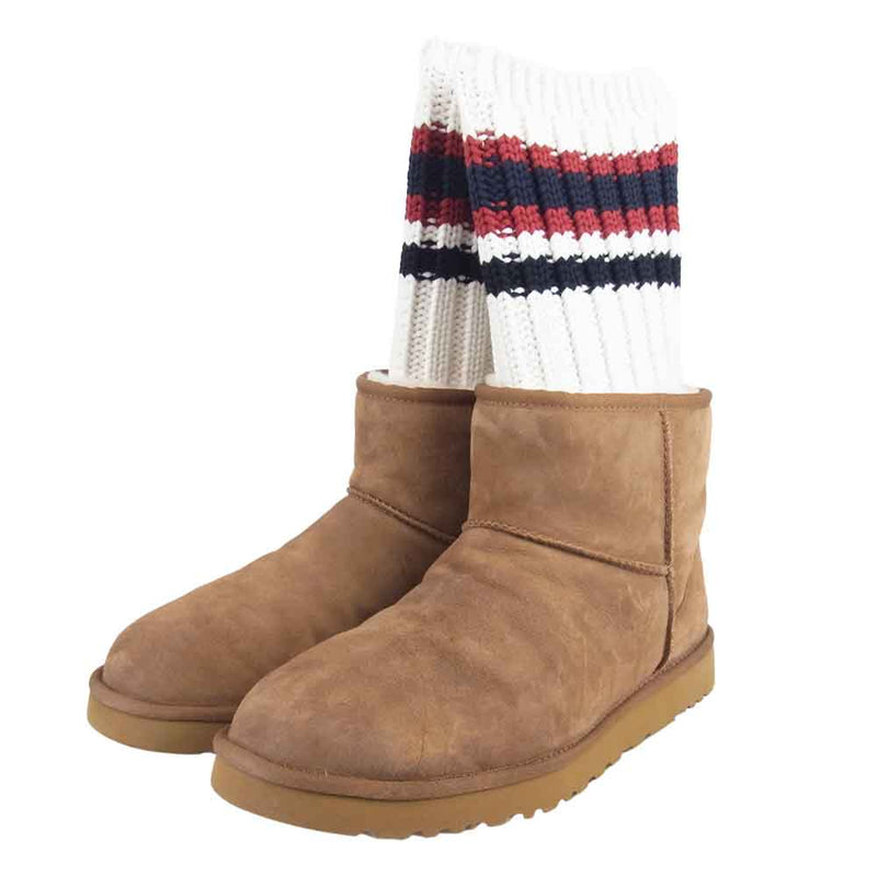 Sacai サカイ 18AW UGG アグ Knit Classic Short Boots ムートン ブーツ ベージュ系 30【極上美品】【中古】