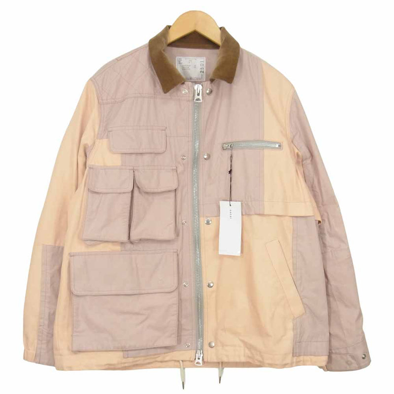 Sacai サカイ 21SS 21-02501M Cotton Nylon Oxford Blouson コットン ナイロン オックスフォード  ブルゾン ピンク系 2【中古】