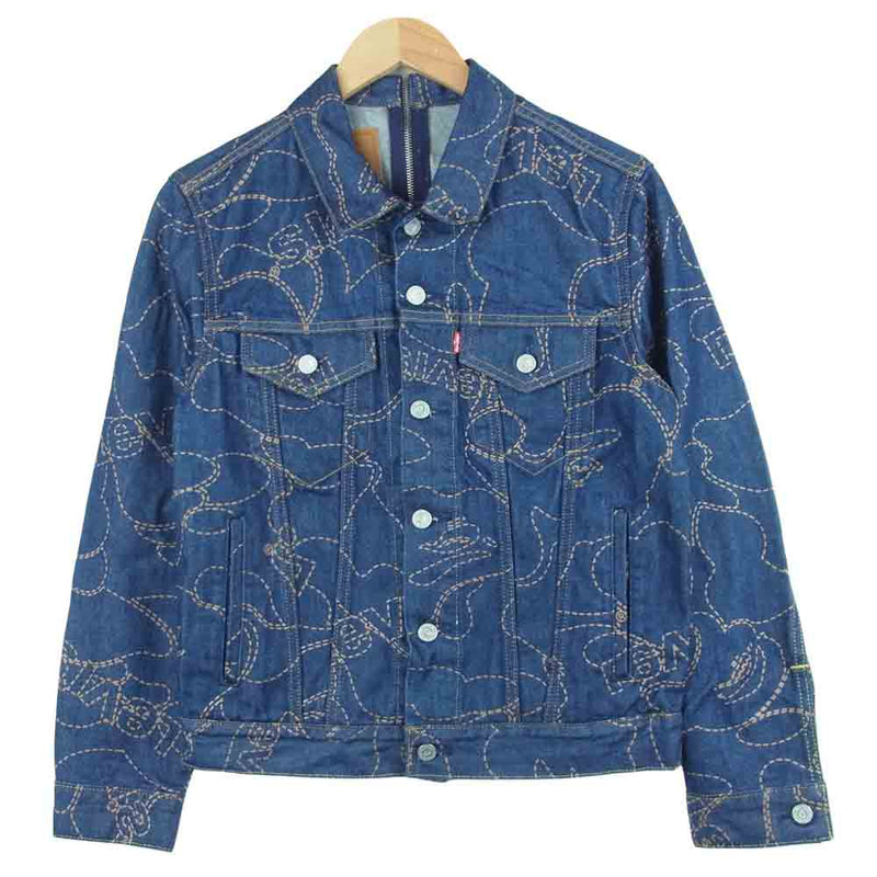 A BATHING APE アベイシングエイプ 56156-0004 LEVI'S リーバイス Type III Split Trucker  Jacket トラッカー デニム ジャケット インディゴブルー系 XS【美品】【中古】