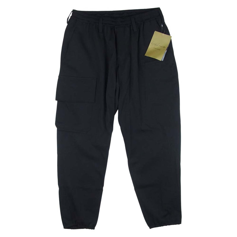 Yohji Yamamoto ヨウジヤマモト HX-P02-140-1A REGULATION MEN レギュレーション 21SS S-W リブ  フラップ パンツ ブラック系 2【新古品】【未使用】【中古】