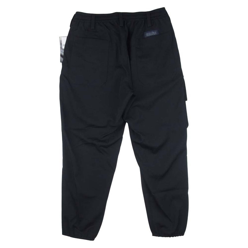 Yohji Yamamoto ヨウジヤマモト HX-P02-140-1A REGULATION MEN レギュレーション 21SS S-W リブ  フラップ パンツ ブラック系 2【新古品】【未使用】【中古】