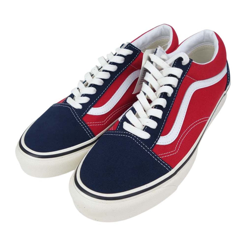 ヴァンズ バンズ オールドスクール レッド ホワイト 27.5cm VANS