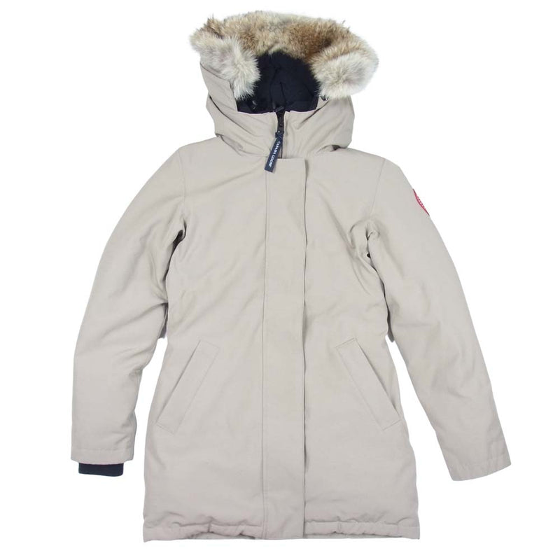 CANADA GOOSE カナダグース 3037JL R 国内正規品 グリフィンタグ VICTORIA PARKA ヴィクトリアパーカ ダウン  ジャケット ベージュ系 XS【中古】