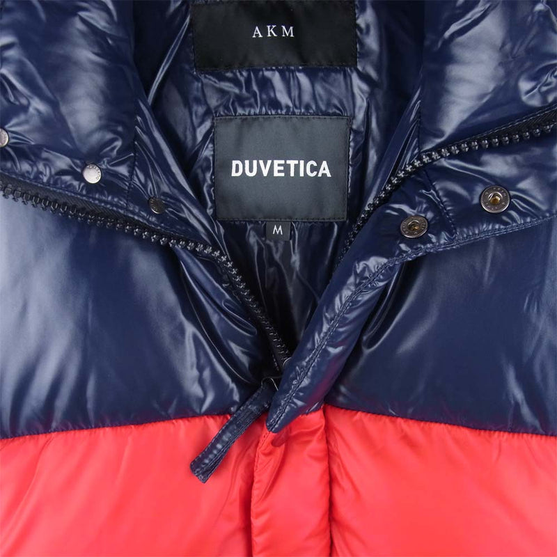 AKM エイケイエム DUVETICA デュベティカ AIN 切替 バイカラー ナイロン ダウン ジャケット ネイビー系 レッド系  M【新古品】【未使用】【中古】