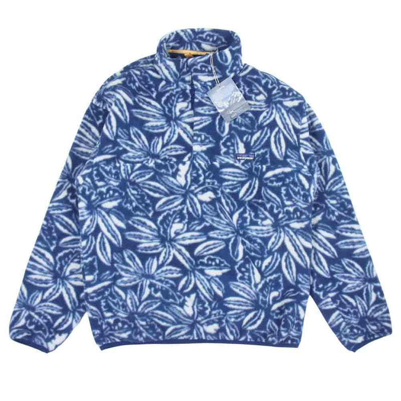 patagonia パタゴニア 94SS 25205 デッドストック 94年 USA製 雪無し Print Lightweight Synchilla  Snap-T IKN プリント LW シンチラ スナップ T フリース プルオーバー ネイビー系 M【新古品】【未使用】【中古】