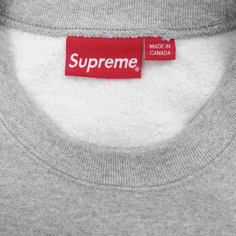 Supreme シュプリーム 20SS Cutout Logo Crewneck カットアウト ボックス ロゴ クルーネック スウェット シャツ  トレーナー グレー系 M【中古】