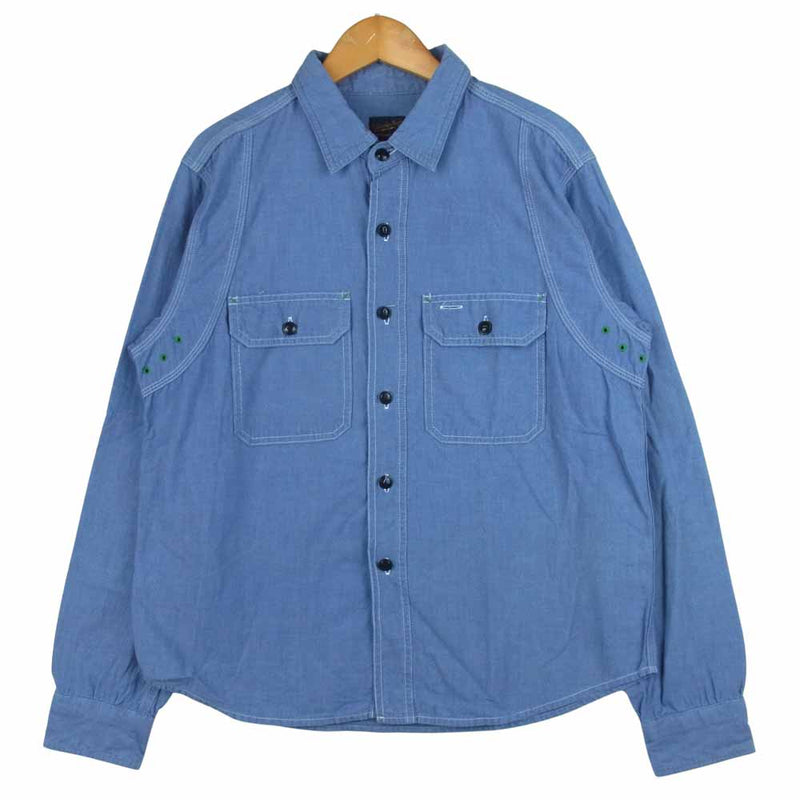 TENDERLOIN テンダーロイン T-CHAMBRAY SHT シャンブレー 長袖 シャツ コットン 日本製 インディゴブルー系 S【中古】