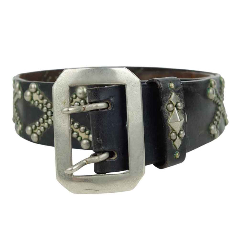 WOLF'S HEAD ウルフズヘッド CROSS BONE STUDS BELT クロス ボタン スタッズ ブラック系 32【中古】