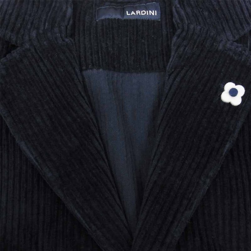 LARDINI ラルディーニ JK642 国内正規品 ブートニエール付き 太畝コーデュロイ 3B テーラードジャケット ネイビー系 XS【美品】【中古】