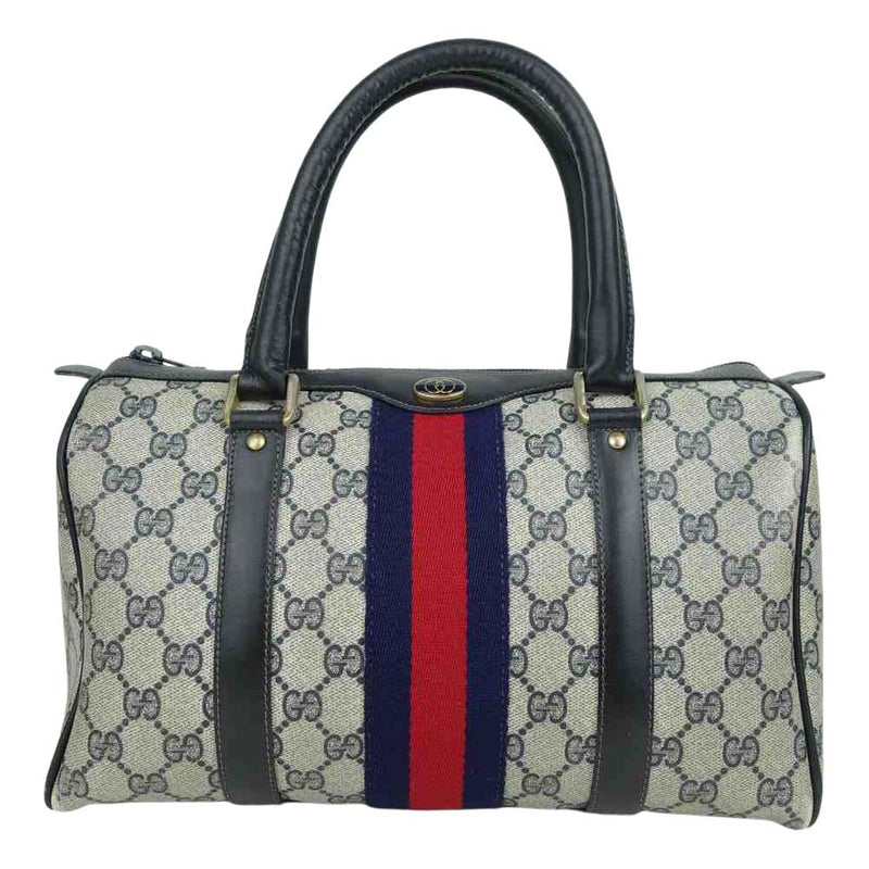 GUCCI グッチ オールドグッチ OLD GUCCI シェリーライン ハンド バッグ グレー系 ダークネイビー系【中古】