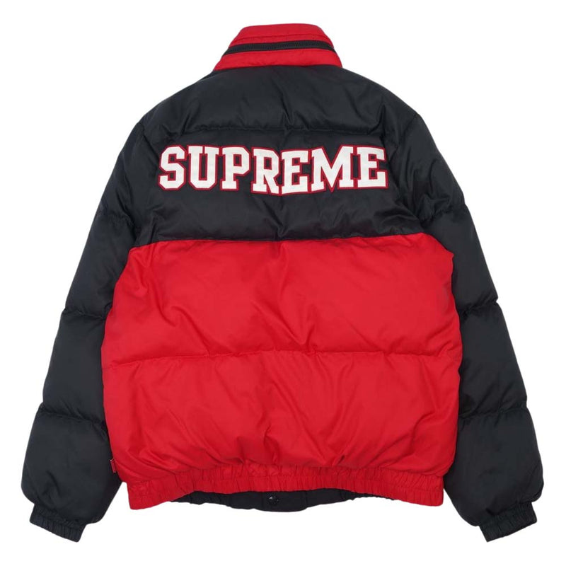 Supreme シュプリーム 14AW Reversible Puffy Jacket ワッペンロゴリバーシブルパフィーダウン ブラック系 レッド系  M【中古】