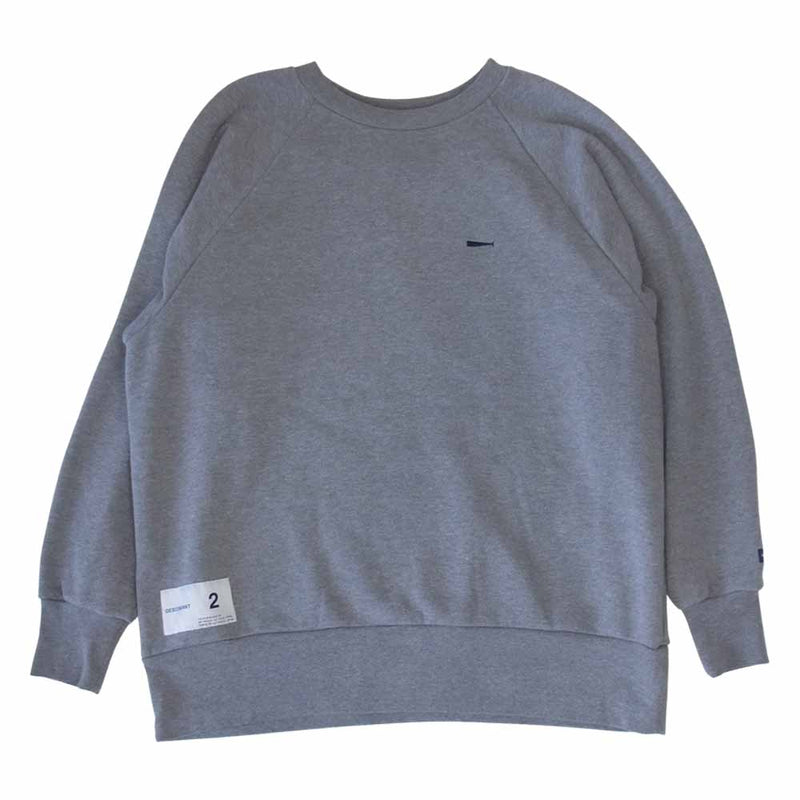 DESCENDANT ディセンダント CREW NECK SWEAT SHIRT 裏起毛 クルーネック スウェット トレーナー グレー系 2【中古】