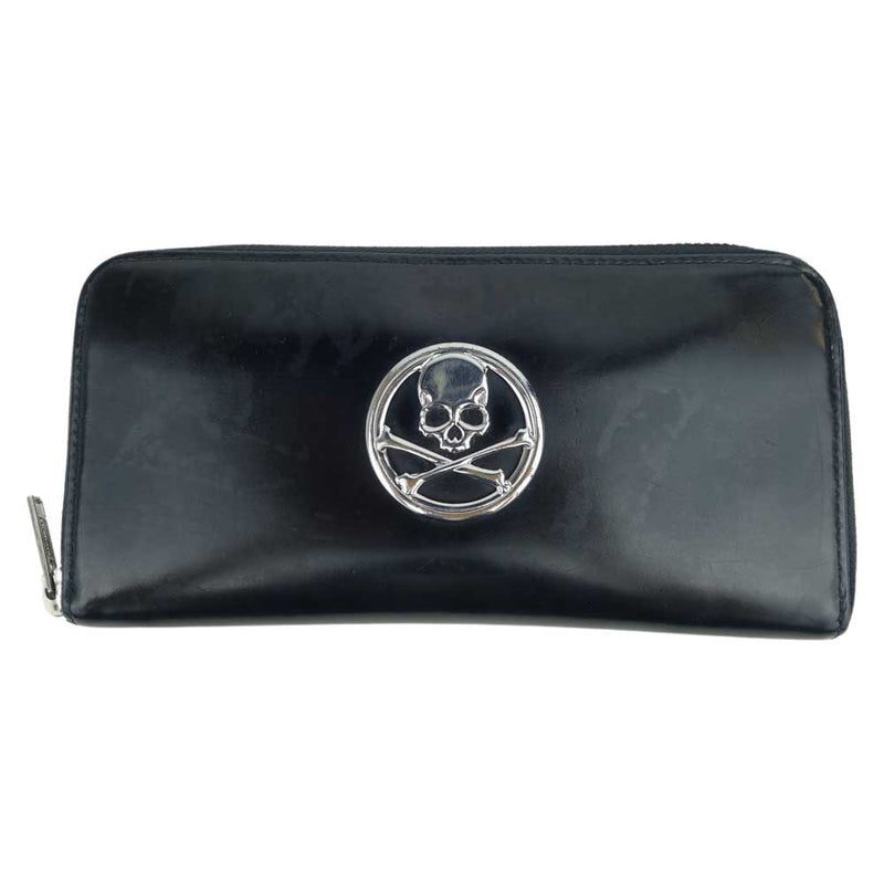 mastermind JAPAN マスターマインドジャパン × ポーター PORTER LEATHER LONG ZIP WALLET ラウンドジップ  ラウンドファスナー ウォレット ブラック系【中古】