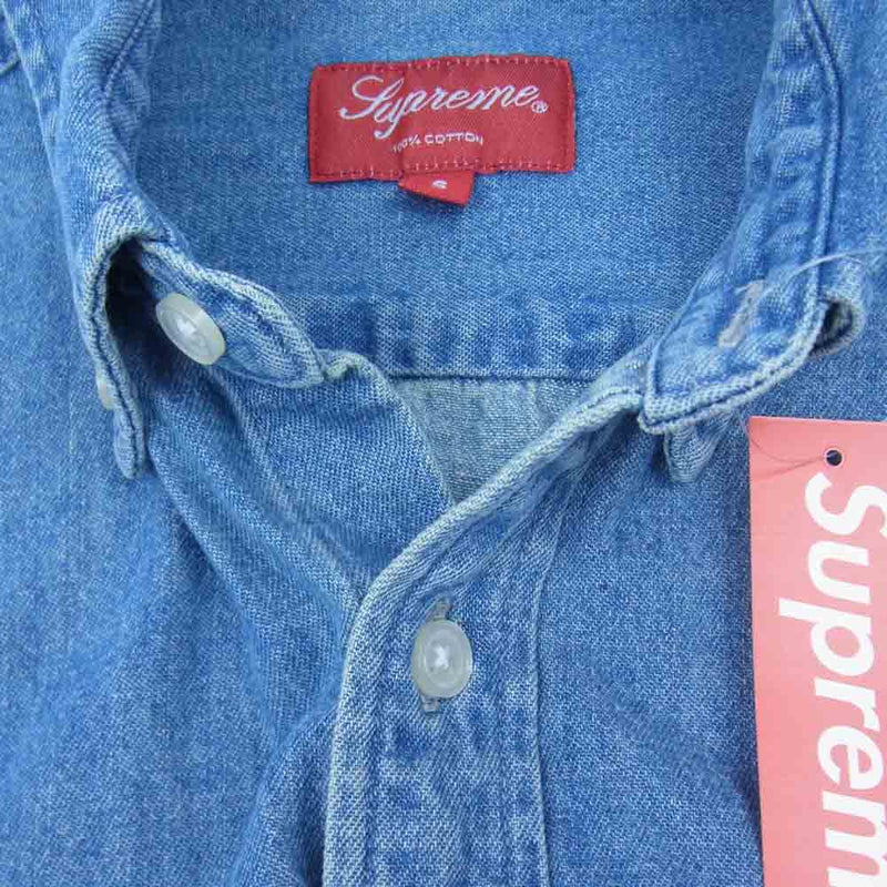 Supreme シュプリーム 20AW Classic Logo Denim Shirt クラシック ロゴ デニムシャツ インディゴブルー系  S【美品】【中古】