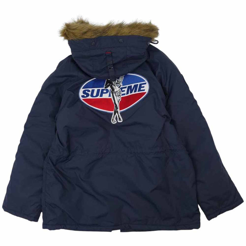 Supreme シュプリーム 17AW × HYSTERIC GLAMOUR N3B PARKA ヒステリックグラマー ファーフード パーカ  ネイビー系 M【中古】