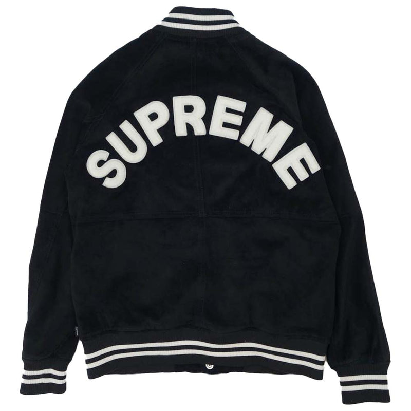 シリアルシール付 黒 M Supreme Suede Varsity Jacket - 通販